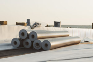 Rolls of rubber roofing materials