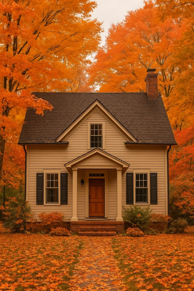 Home with roof in autumn, ready for winter inspection.

