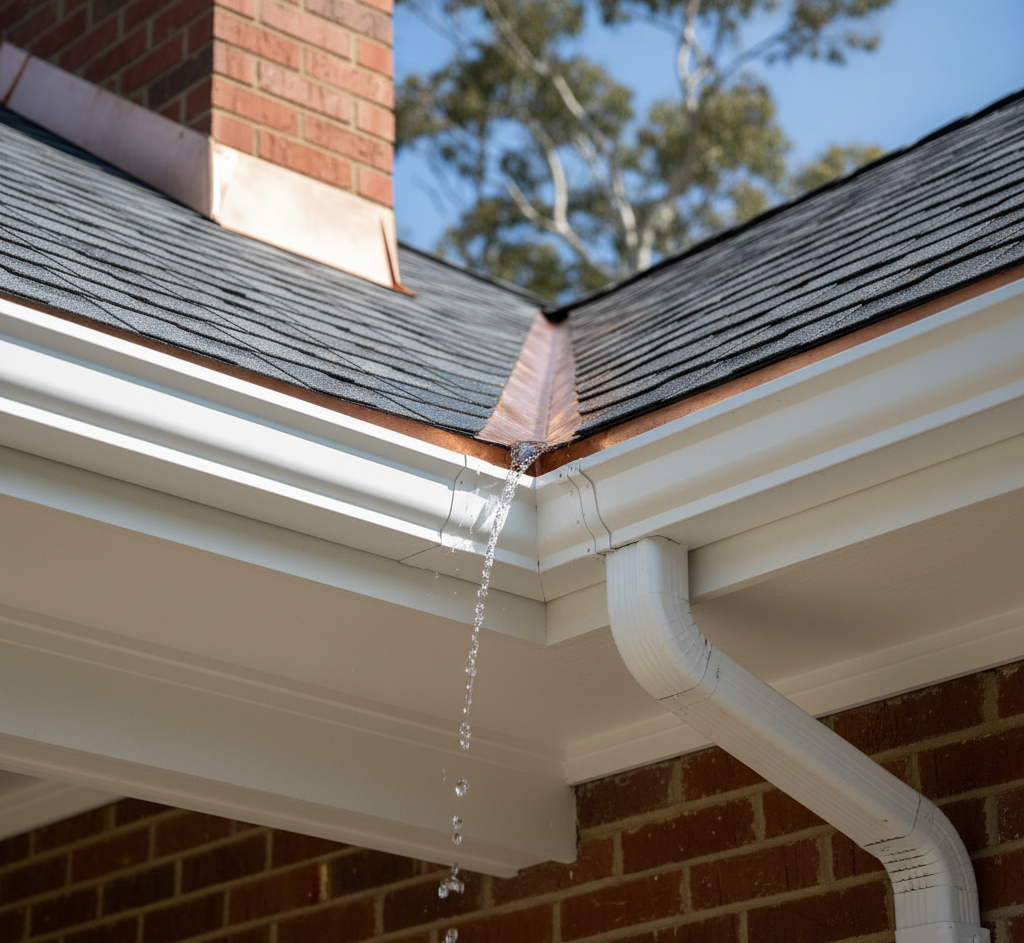 Close-up of roof flashing and vents