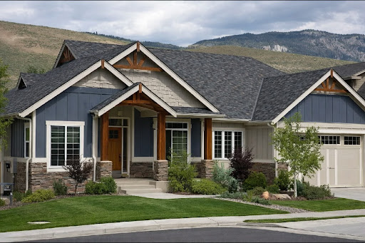 Newly installed asphalt shingle roof on a modern suburban home in New Hope,PA