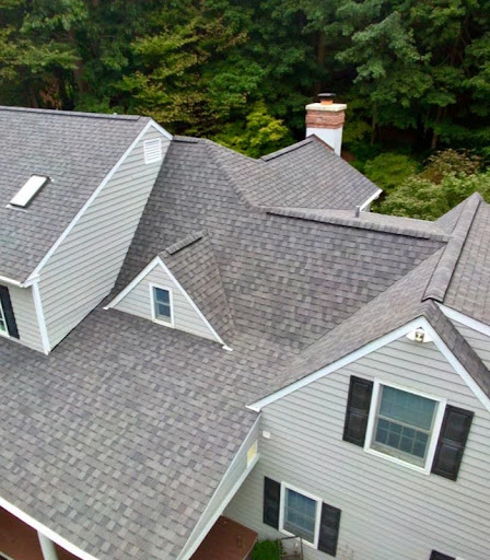 Residential asphalt shingle roof installation on a home in Ambler PA