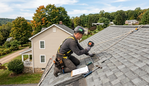 Roof inspection for leak detection and repair.