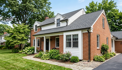 clean gutter system on residential roof