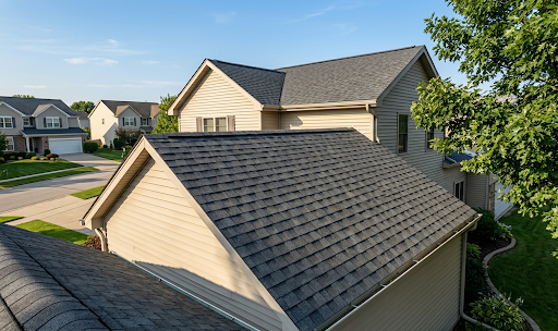newly installed residential roof