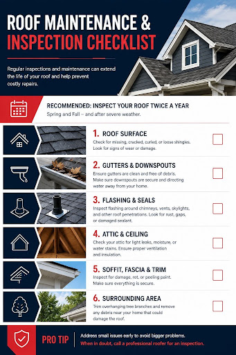 Roof maintenance and inspection checklist.
